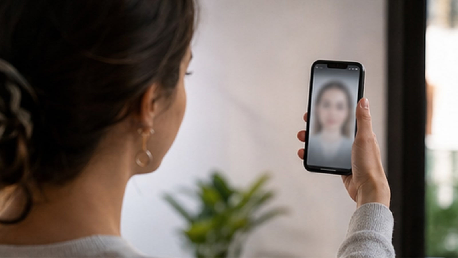 Selfie de verificación en el teléfono